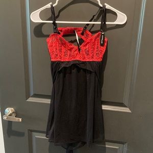 Adore Me 34C Red and Black Babydoll
